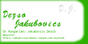 dezso jakubovics business card