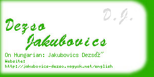 dezso jakubovics business card